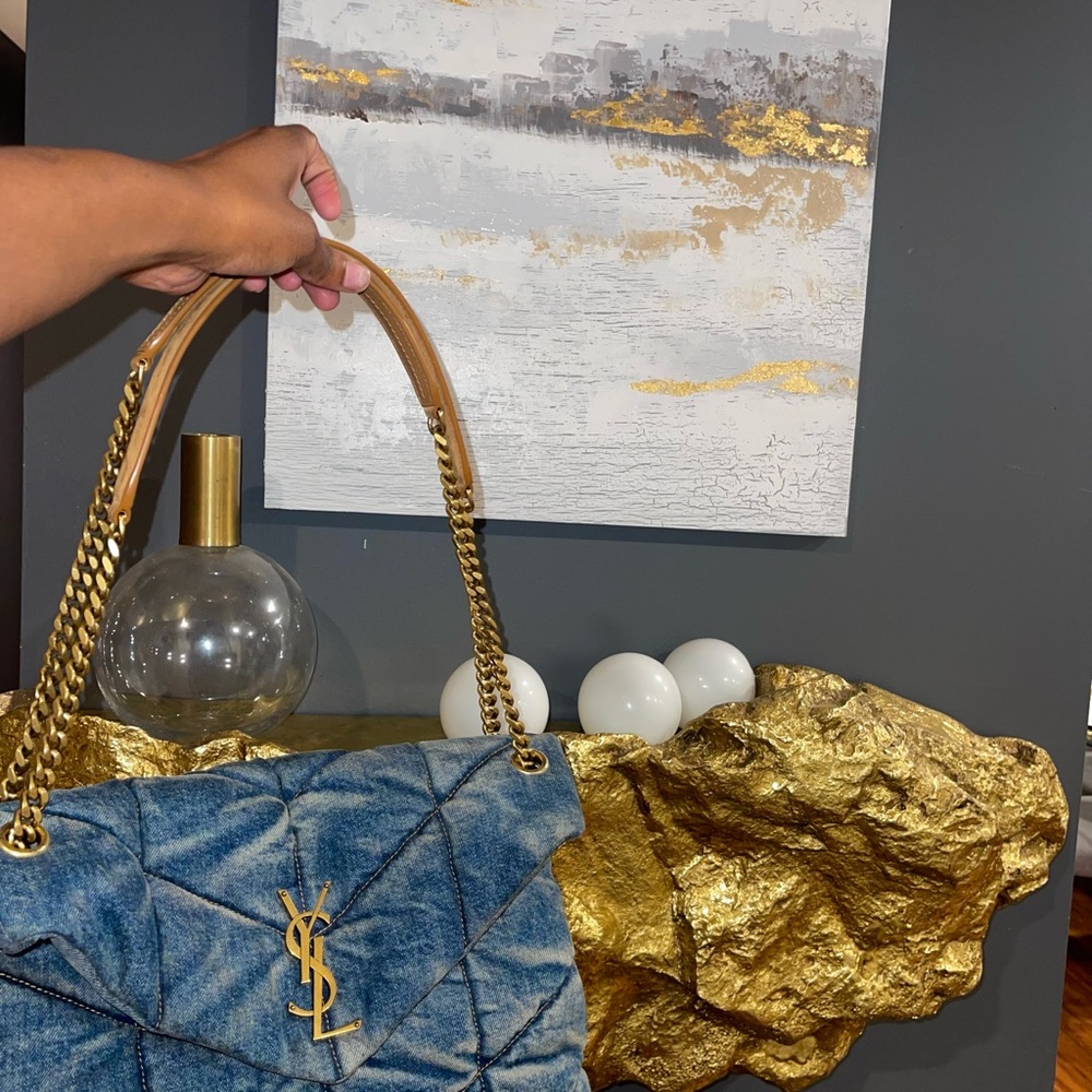 Authentic YSL Small Denim Puffer Bag - Picture 6 of 14